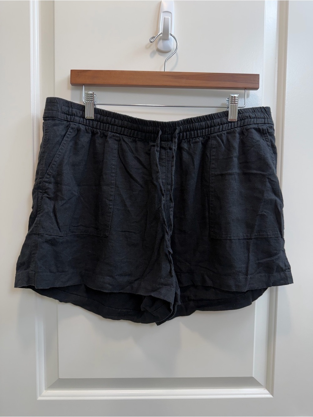 J. Crew Women's Black Linen Drawstring Shorts